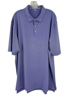 Peter Millar "Summer Comfort golf polo purple micro-striped performance jersey L